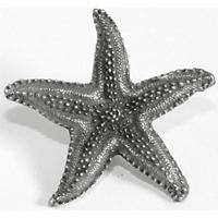 Emenee OR208-ABS Premier Collection Starfish 2-1/4 inch x 2-1/4 inch in Antique Bright Silver Nautical Series